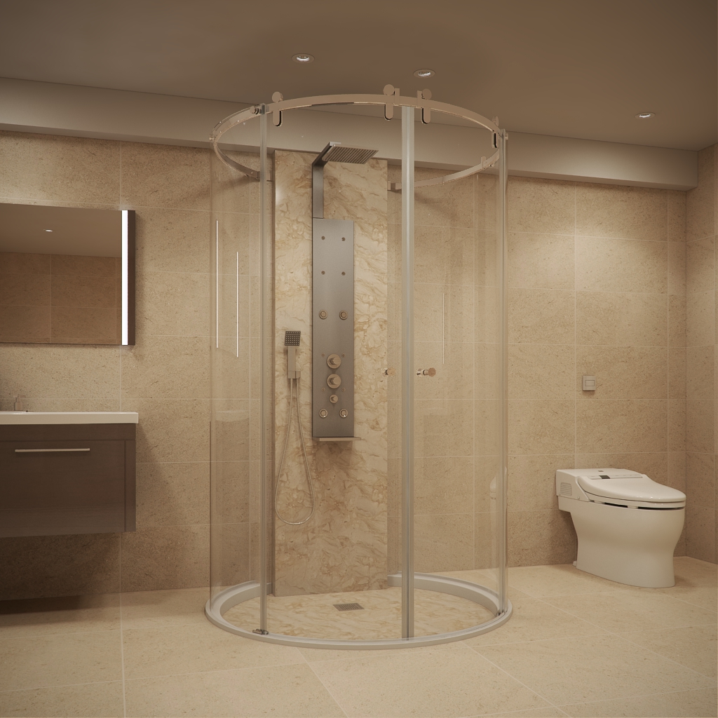 厂家批发简易淋浴房卫生间洗澡间玻璃门隔断弧扇形定制一体沐浴房-阿里巴巴